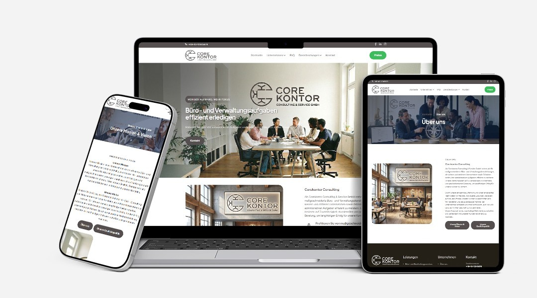Core Kontor Kurumsal Almanca Web Sitesi